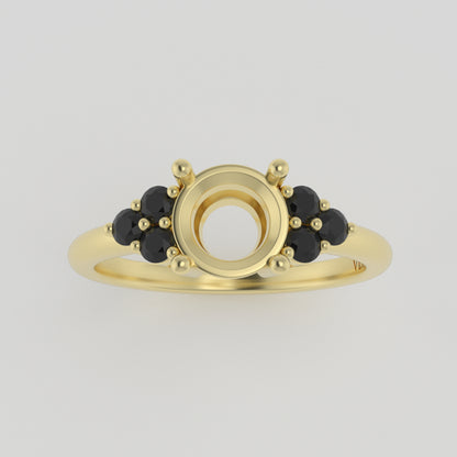 The Eclipse | 14k | Yellow | Size 6.5 | Stone MOS47 | Moss Ring Box | Custom Engraving:  +$0