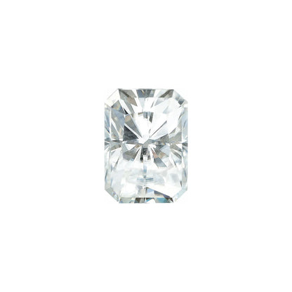 The Portia | 14k | White | Size 5.25 | Stone Moissanite | Radiant | 8.5x6.5mm | Dune Ring Box | Custom Engraving:  +$0