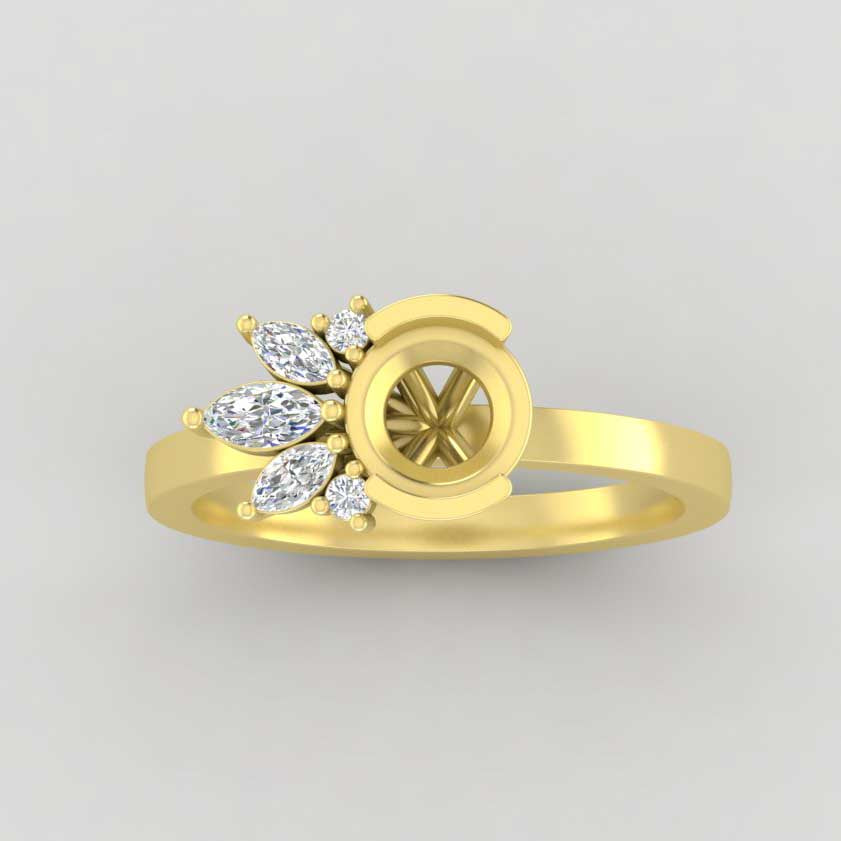 The Wren | 14k | Yellow | Size 6 | Stone KT36 | Green Ring Box | Custom Engraving: Olivia Jo +$75