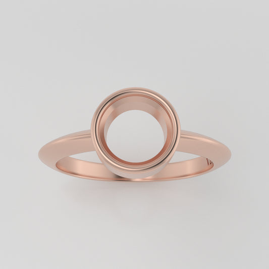 The Leda | 14k | Rose | Size 8.5 | Stone Moissanite | Round | 7mm | Green Ring Box | Custom Engraving:  +$0