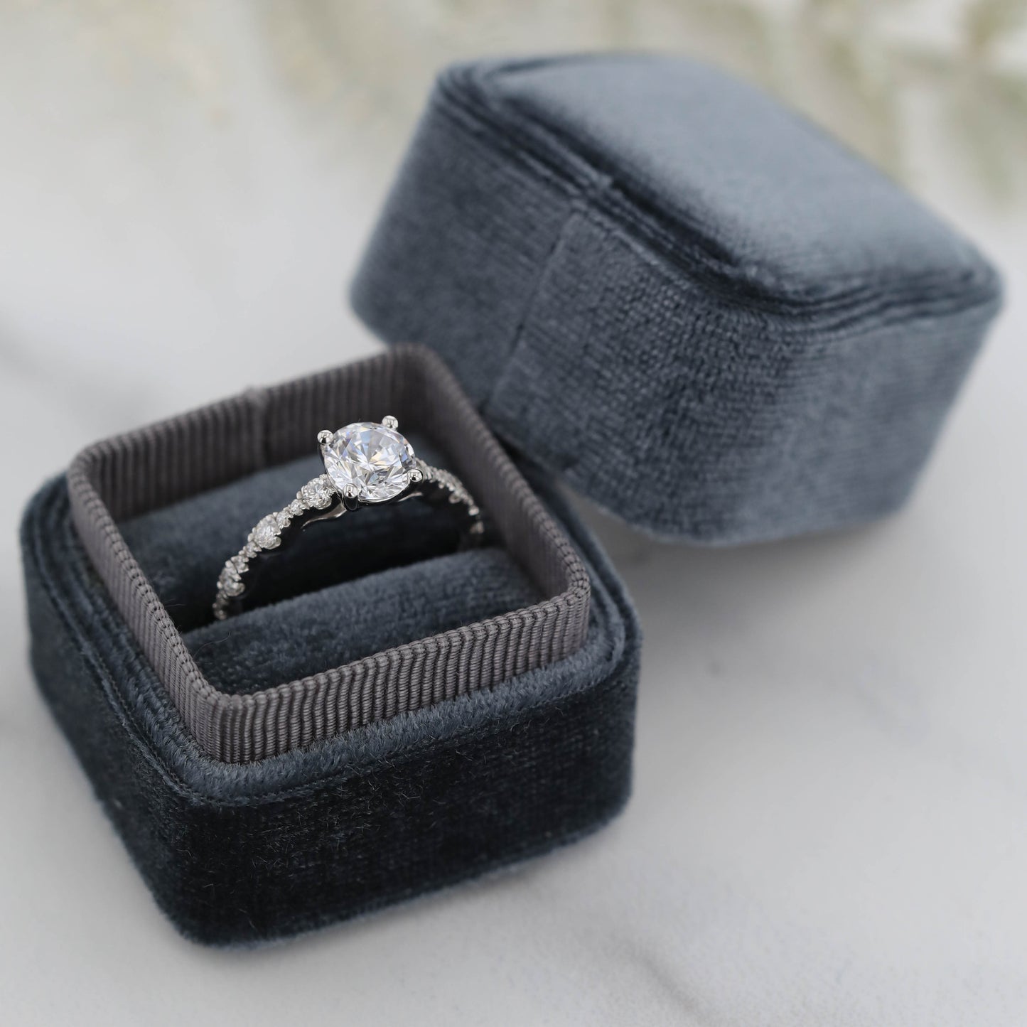 The Orion | 14k | White | Size 9 | Stone PS66 | Gray Ring Box | Custom Engraving:  +$0