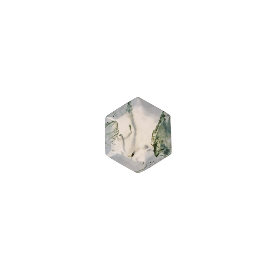 The Orion | 14k | White | Size 9.5 | Stone MOS10 | Moss Ring Box | Custom Engraving:  +$0