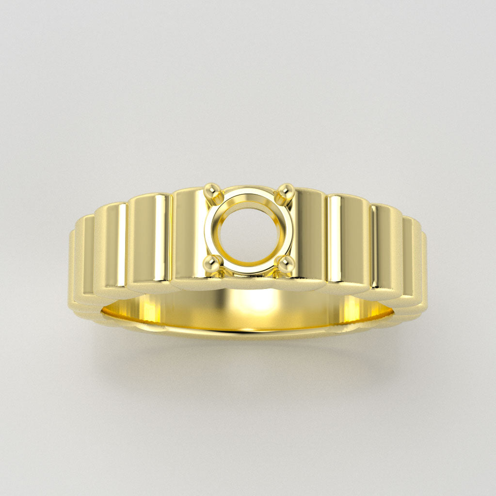 The Lynx | 14k | Yellow | Size 11 | Stone MOS1 | Pink Ring Box | Custom Engraving:  +$0