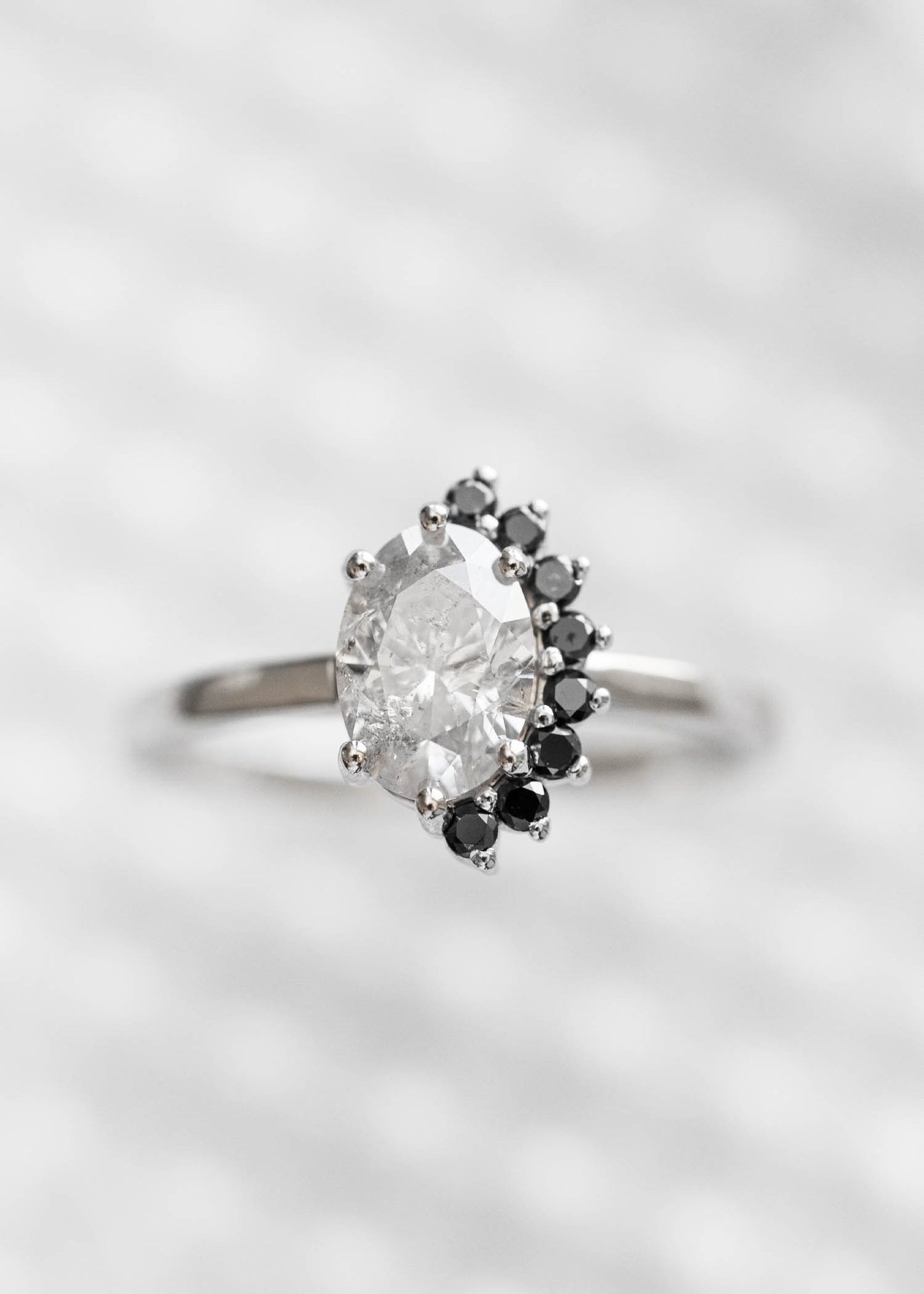 The Vesper Ring | 1.08ct Oval Natural Diamond | White Gold