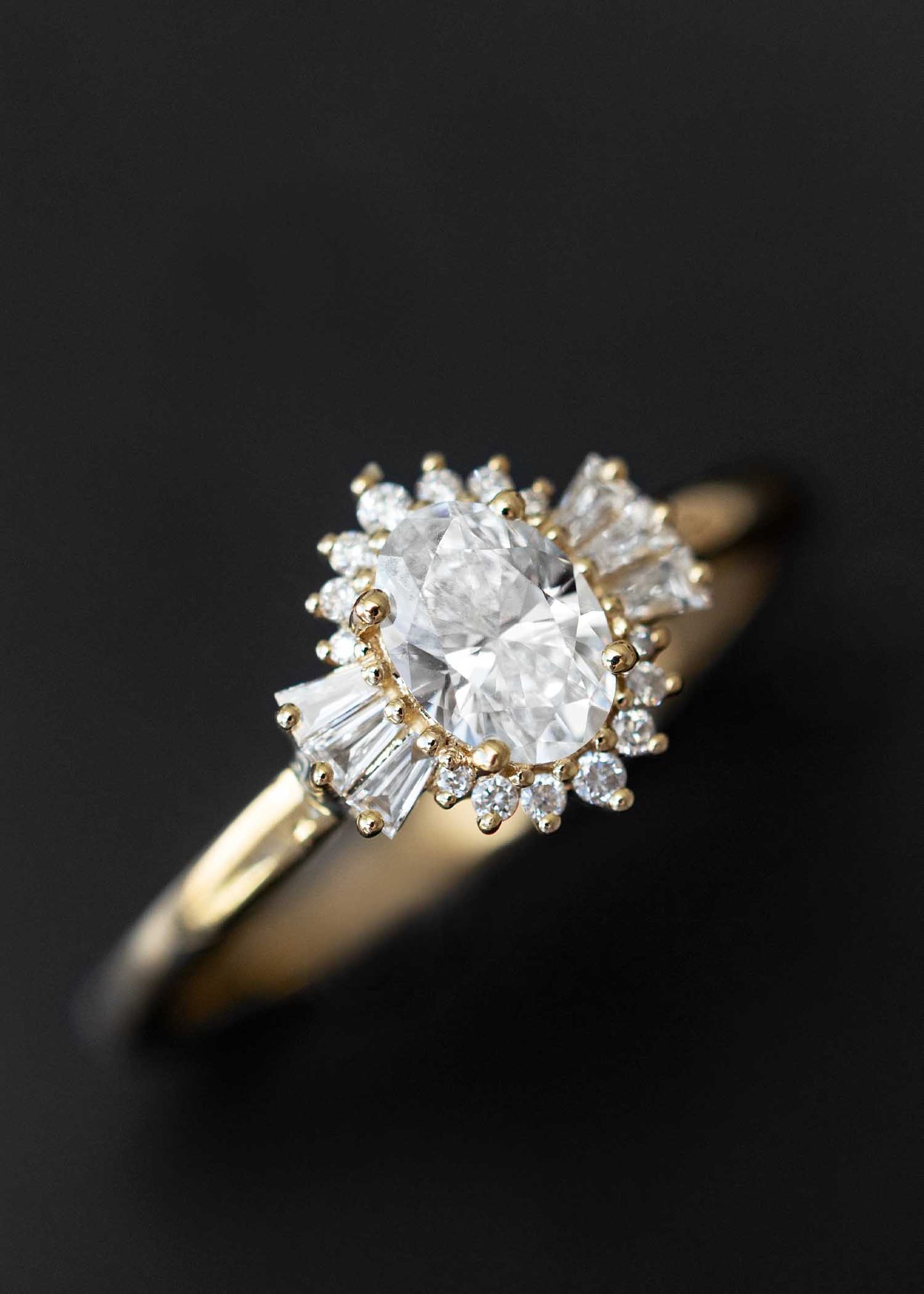 The Rhea | 1.00ct Lab-Grown Oval Diamond | Yellow Gold