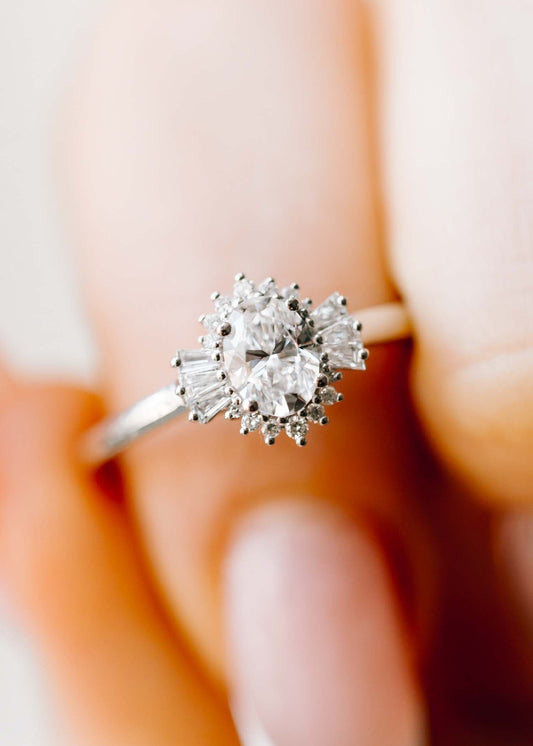 The Rhea | .77ct Lab-Grown Oval Diamond | White Gold