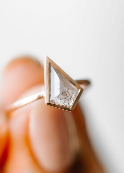 The Leda | 1.43ct Kite Salt and Pepper Diamond | Rose Gold