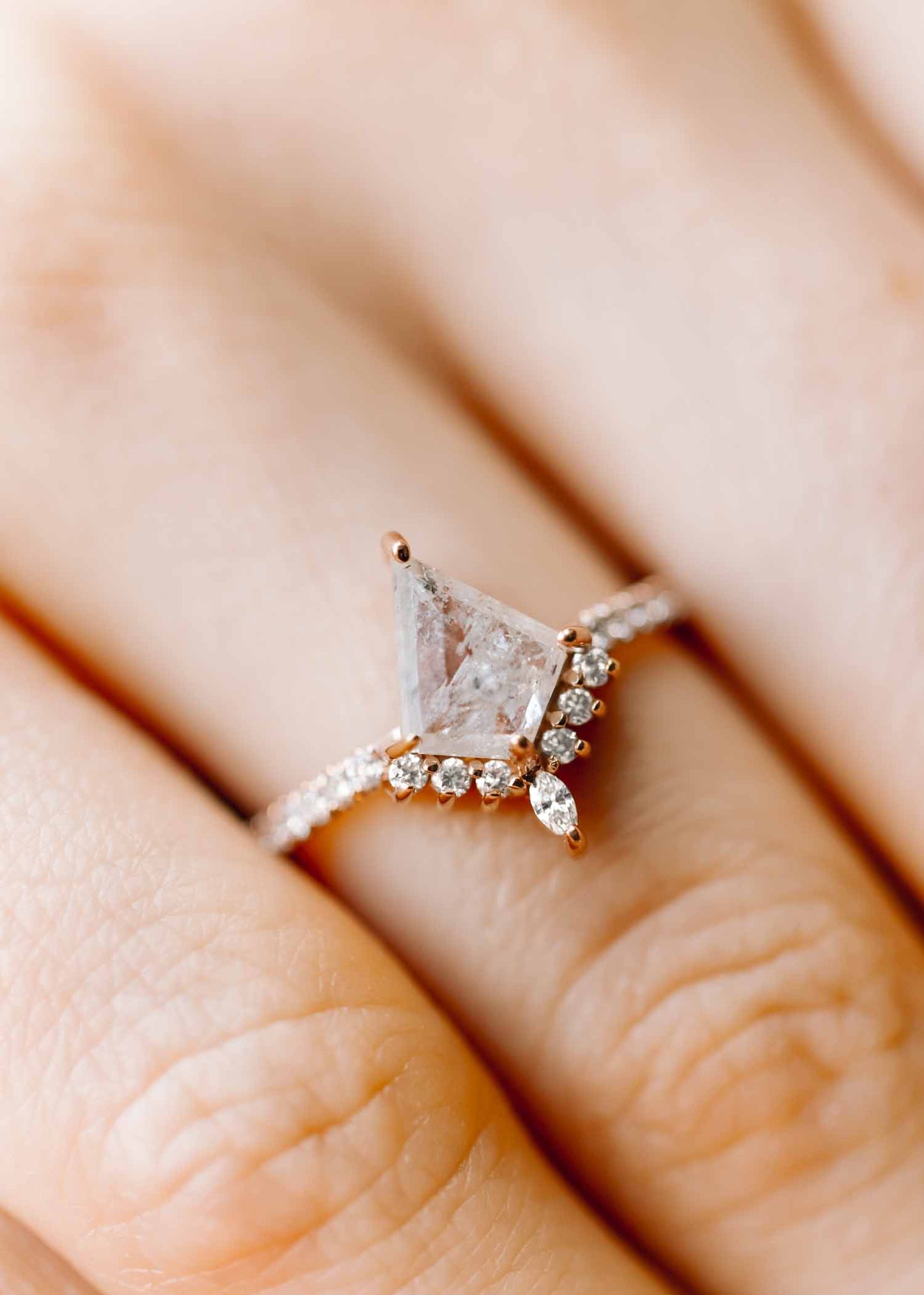 The Stella | 1.26ct Kite Salt & Pepper Diamond | Rose Gold