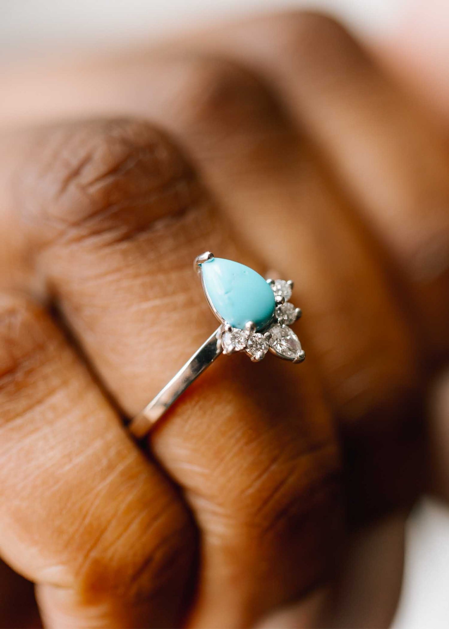 The Celeste Ring | .76ct Natural Turquoise | White Gold