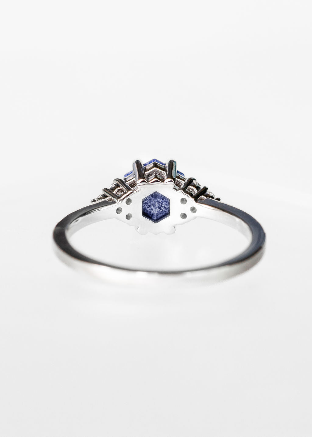 The Calisto | .96ct Hexagon Lapis Lazuli | White Gold