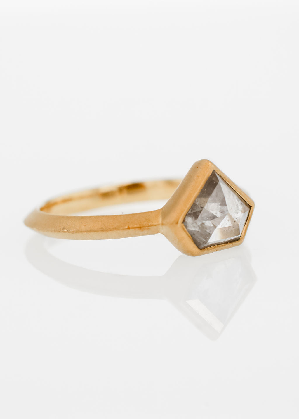 The Leda | 1.27ct Shield Salt and Pepper Diamond | 18k Yellow Gold