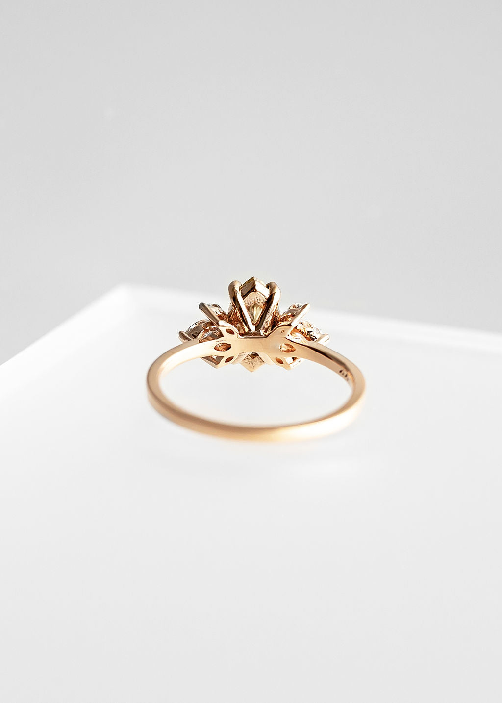 The Mini Luna | 1.01ct Marquise Champagne Diamond | Rose Gold