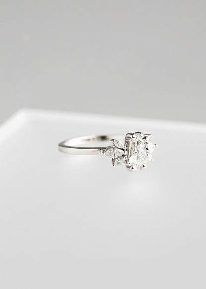 The Mini Luna | .62ct Shield Natural Diamond | White Gold