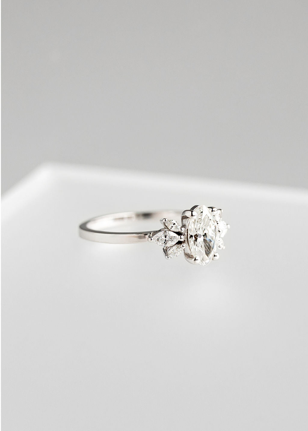 The Mini Luna | .79ct Marquise Natural Diamond | White Gold