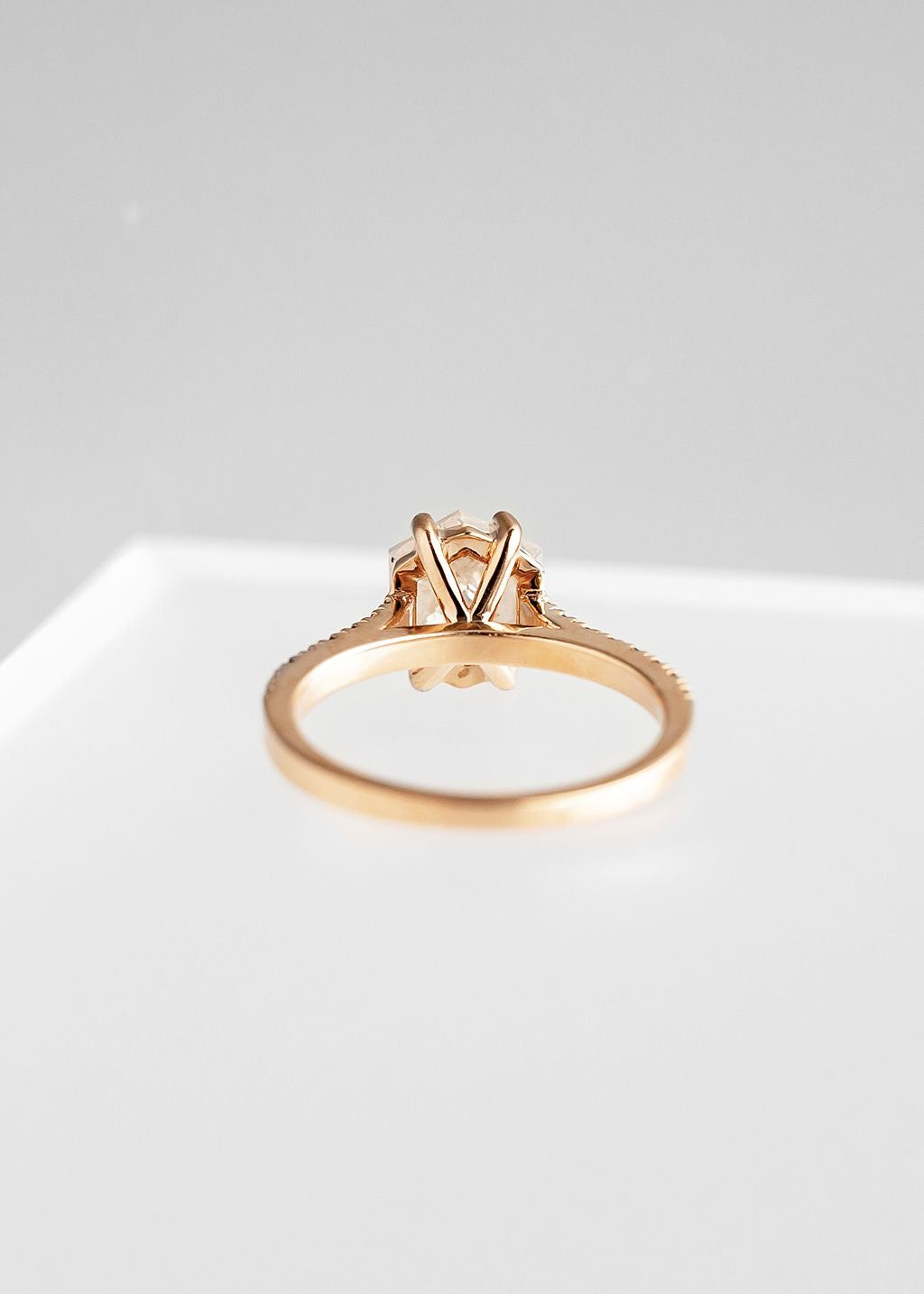 The Jett | 1.87ct Hexagon Salt and Pepper | Rose Gold