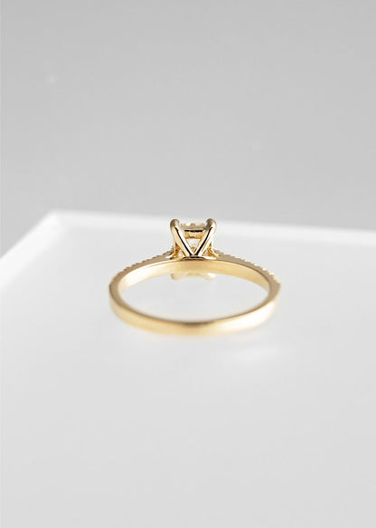 The Aurora | .91ct Radiant Cut Natural Diamond | Yellow Gold