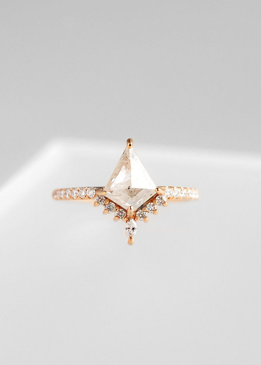 The Stella | 1.26ct Kite Salt & Pepper Diamond | Rose Gold