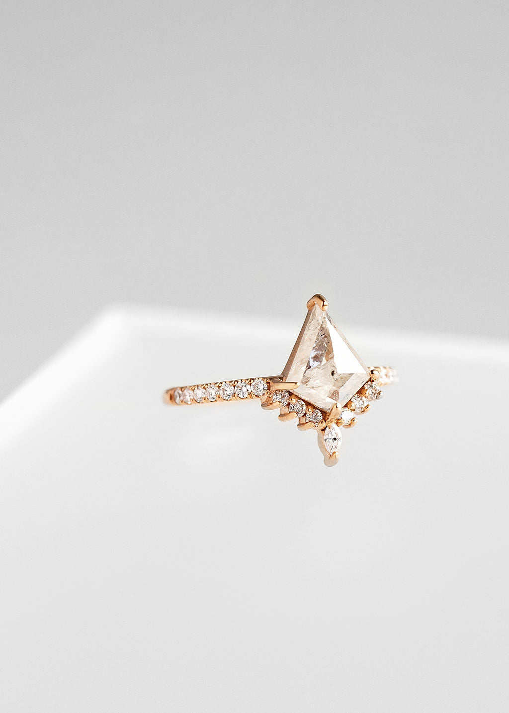 The Stella | 1.26ct Kite Salt & Pepper Diamond | Rose Gold