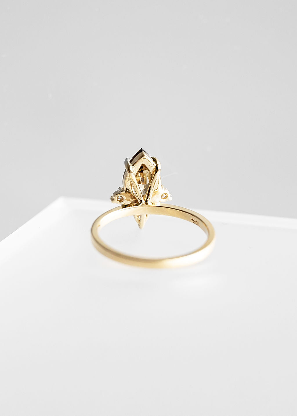 The Celeste | 1.08ct Champange Pear Diamond | Yellow Gold