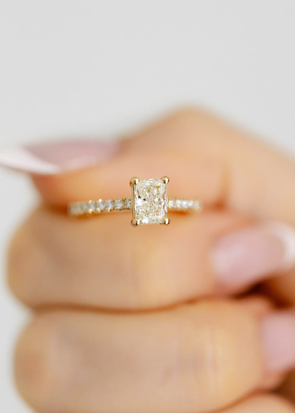 The Aurora | .91ct Radiant Cut Natural Diamond | Yellow Gold