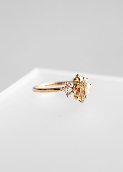 The Mini Luna | .85ct Marquise Champagne Diamond | Rose Gold