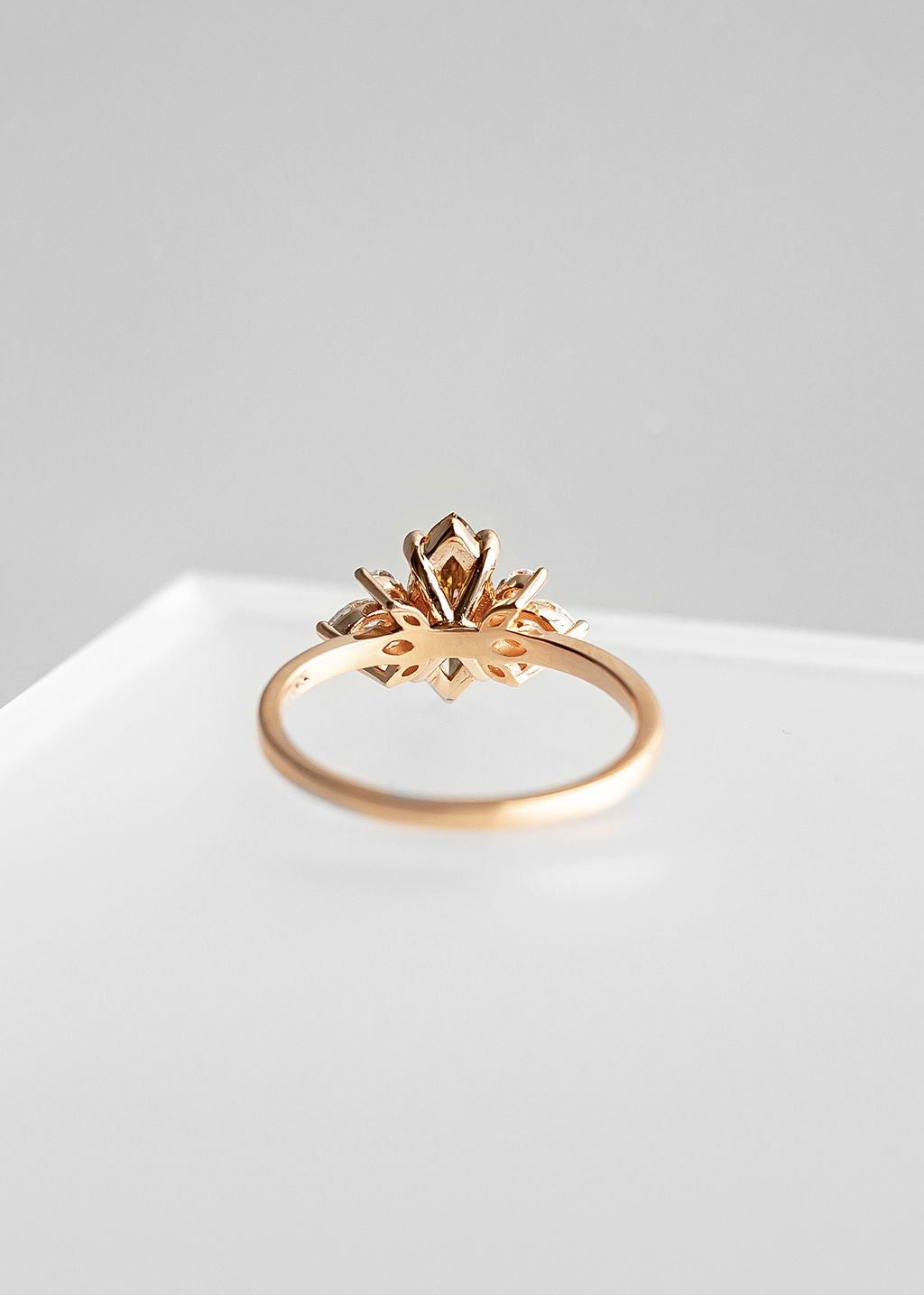 The Mini Luna | .85ct Marquise Champagne Diamond | Rose Gold