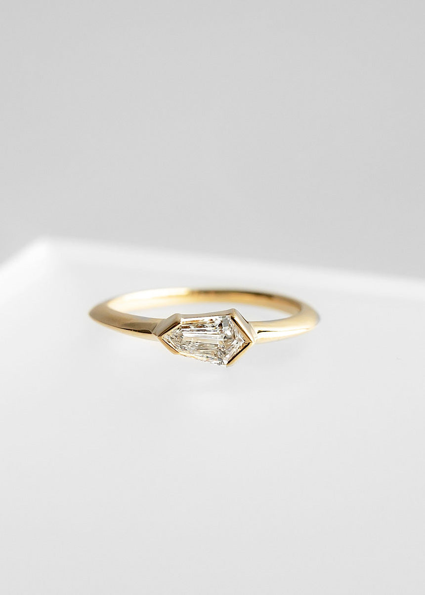 The Lyra | .50ct Shield Diamond | Yellow Gold