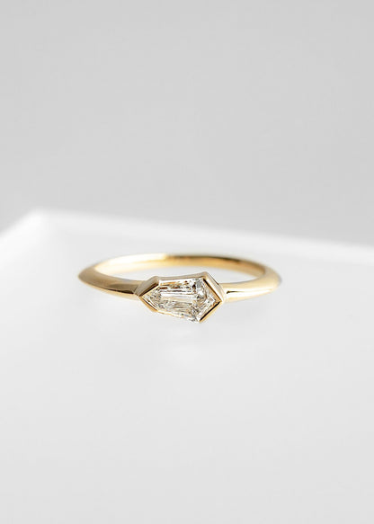 The Lyra | .50ct Shield Diamond | Yellow Gold