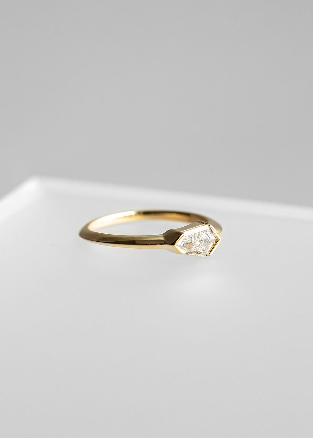 The Lyra | .50ct Shield Diamond | Yellow Gold