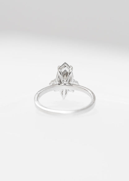 The Celeste | 1.26ct Pear Salt and Pepper Diamond | White Gold