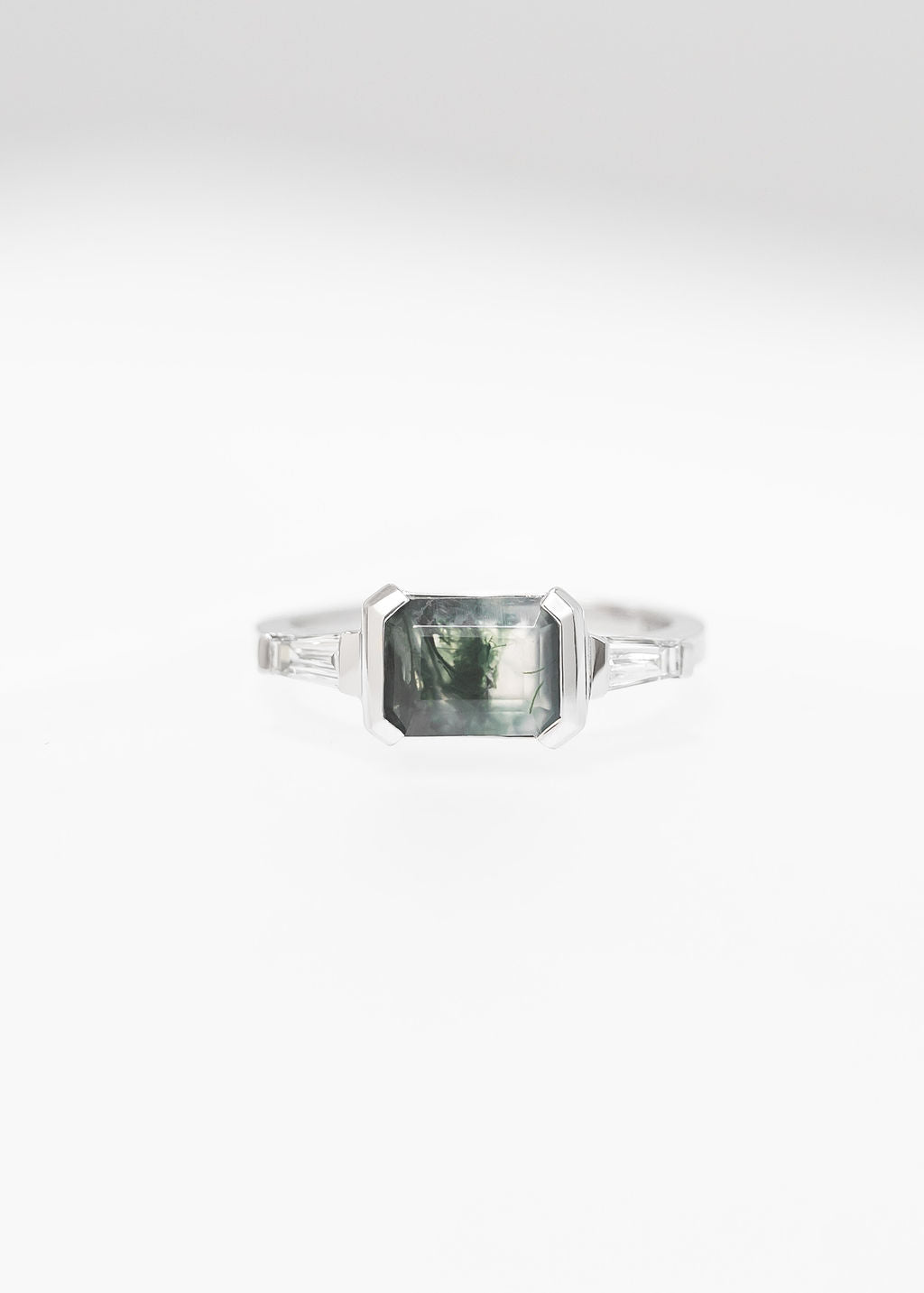 The Wolfe | 1.46ct Emerald Moss Agate | White Gold