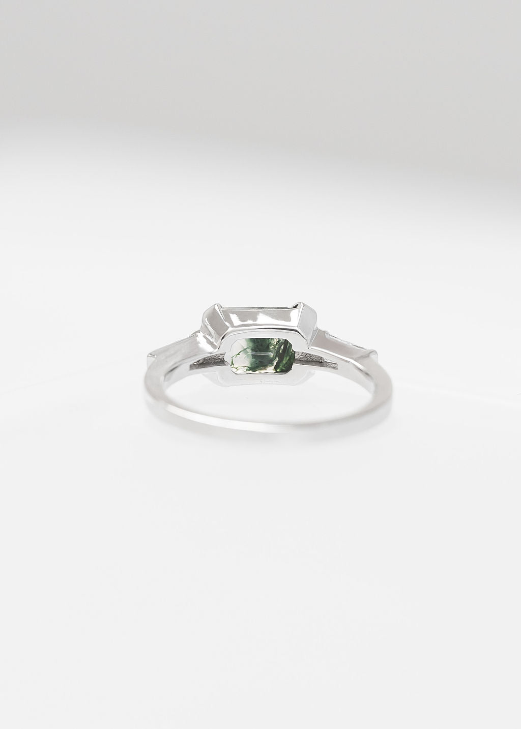 The Wolfe | 1.46ct Emerald Moss Agate | White Gold