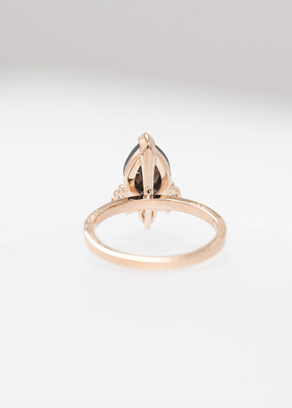 The Celeste | 1.68ct Pear Salt and Pepper Diamond | Rose Gold