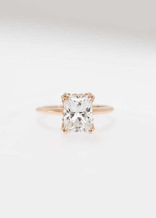 The Eden Ring | 2.65ct Radiant Cut Moissanite | Rose Gold