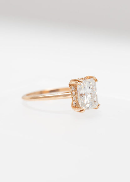 The Eden Ring | 2.65ct Radiant Cut Moissanite | Rose Gold