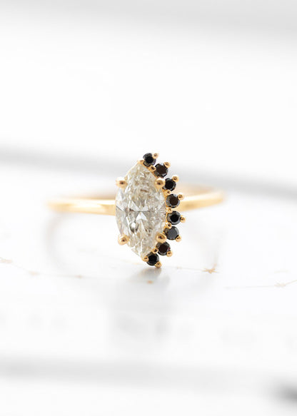 The Vesper Ring | 1.01ct Marquise Light Yellow Diamond | Yellow Gold