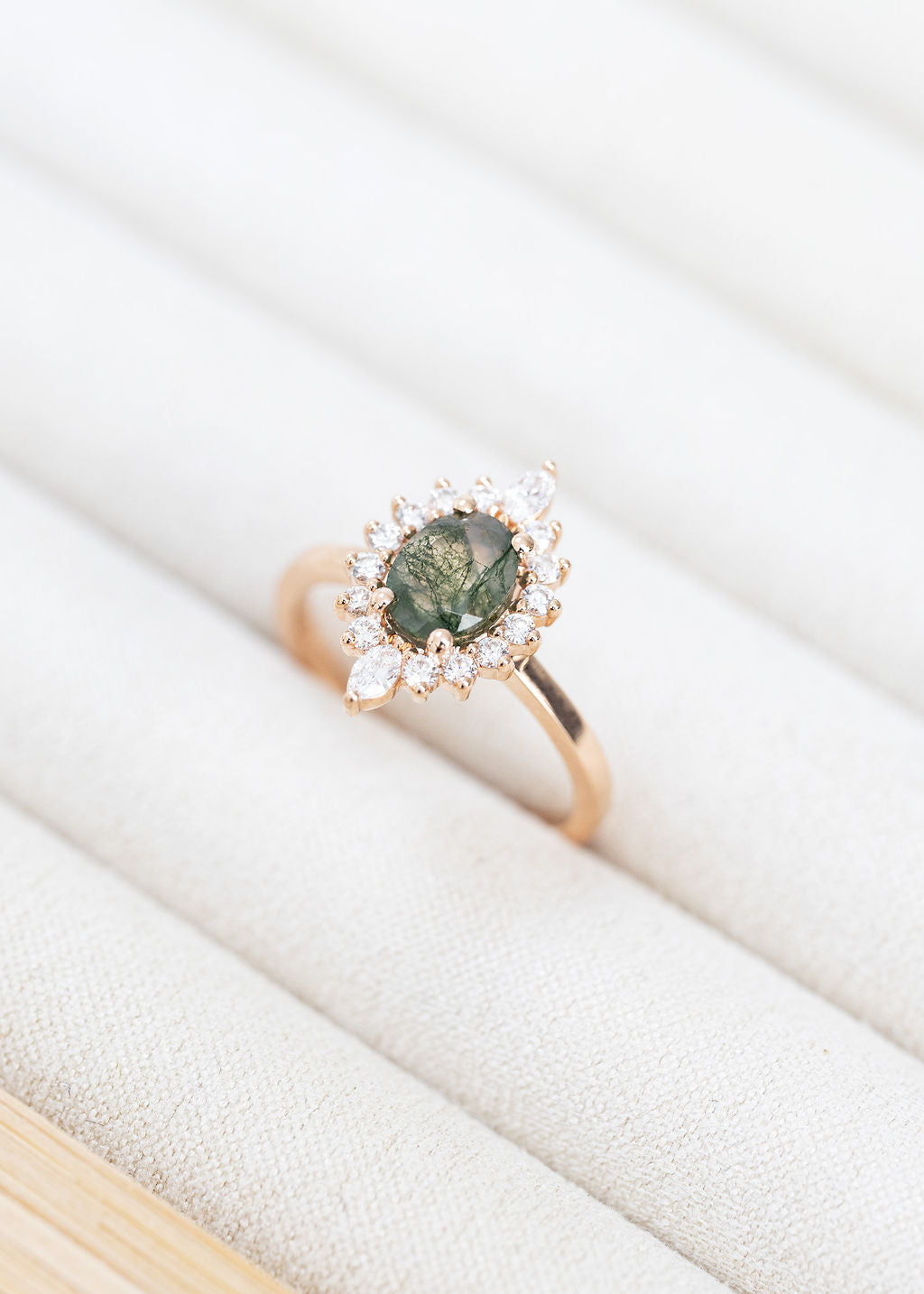 The Sienna | .73ct Oval Moss Agate | Rose Gold