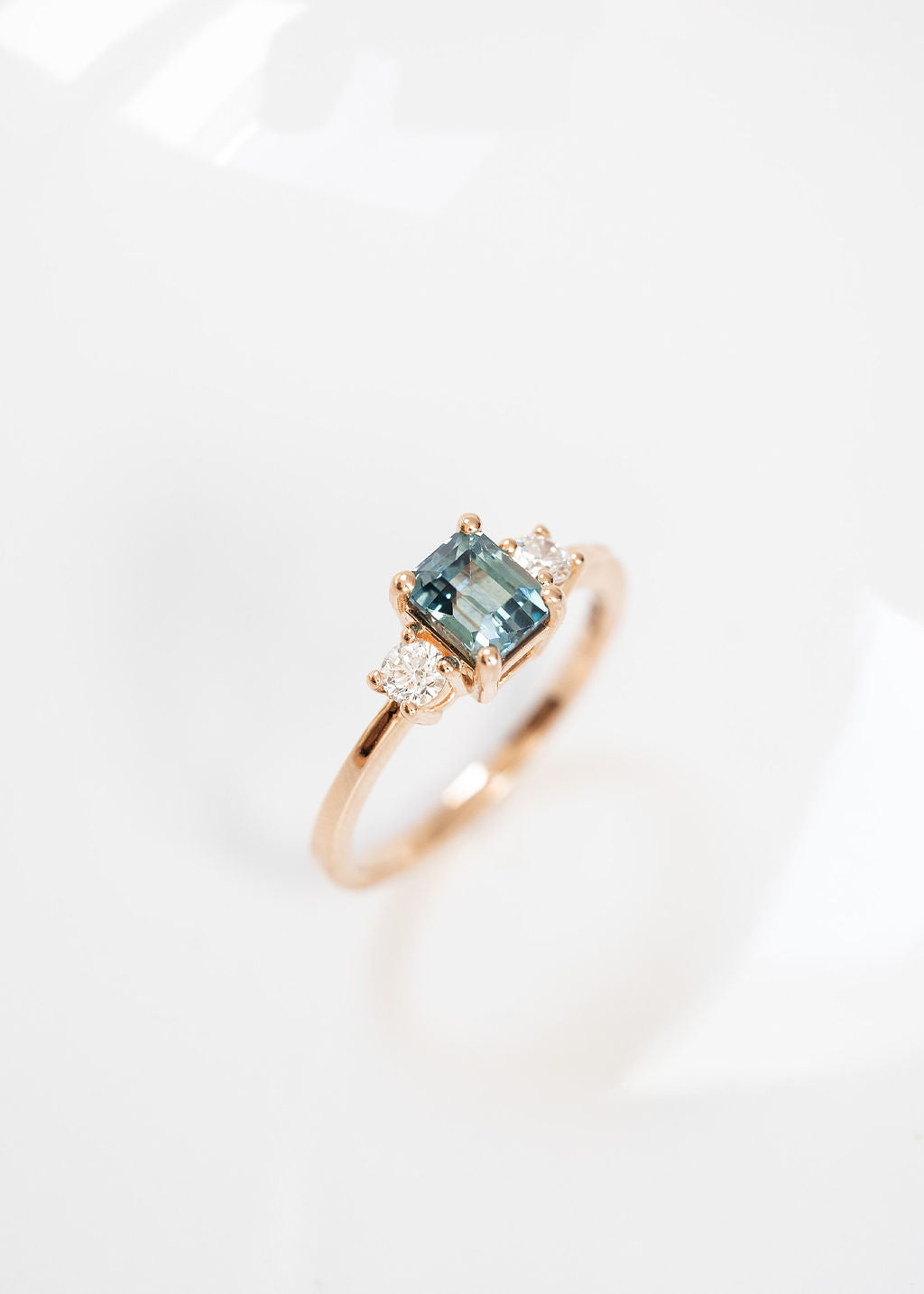 The Orion | 1.23 Emerald Montana Sapphire | Rose Gold