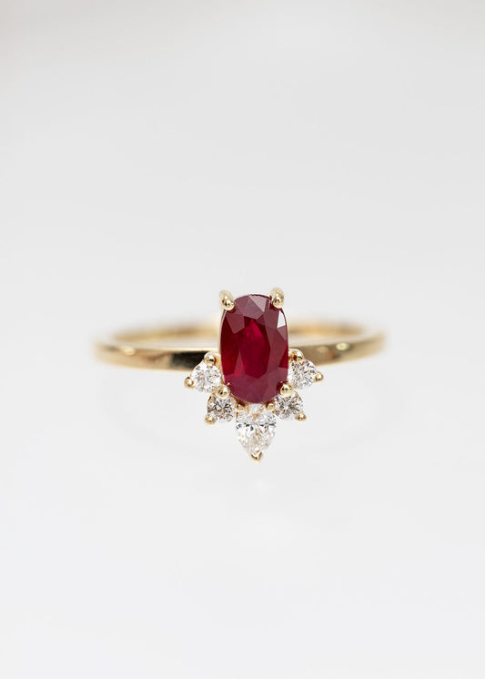 The Celeste | 1.03 Oval Ruby | Yellow Gold