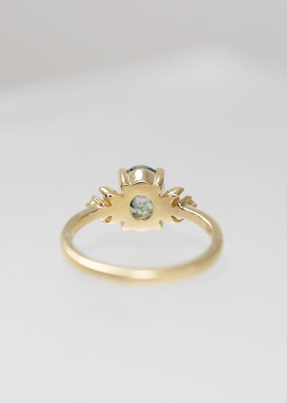 The Selene | .84ct Oval Moss Agate | Yellow Gold