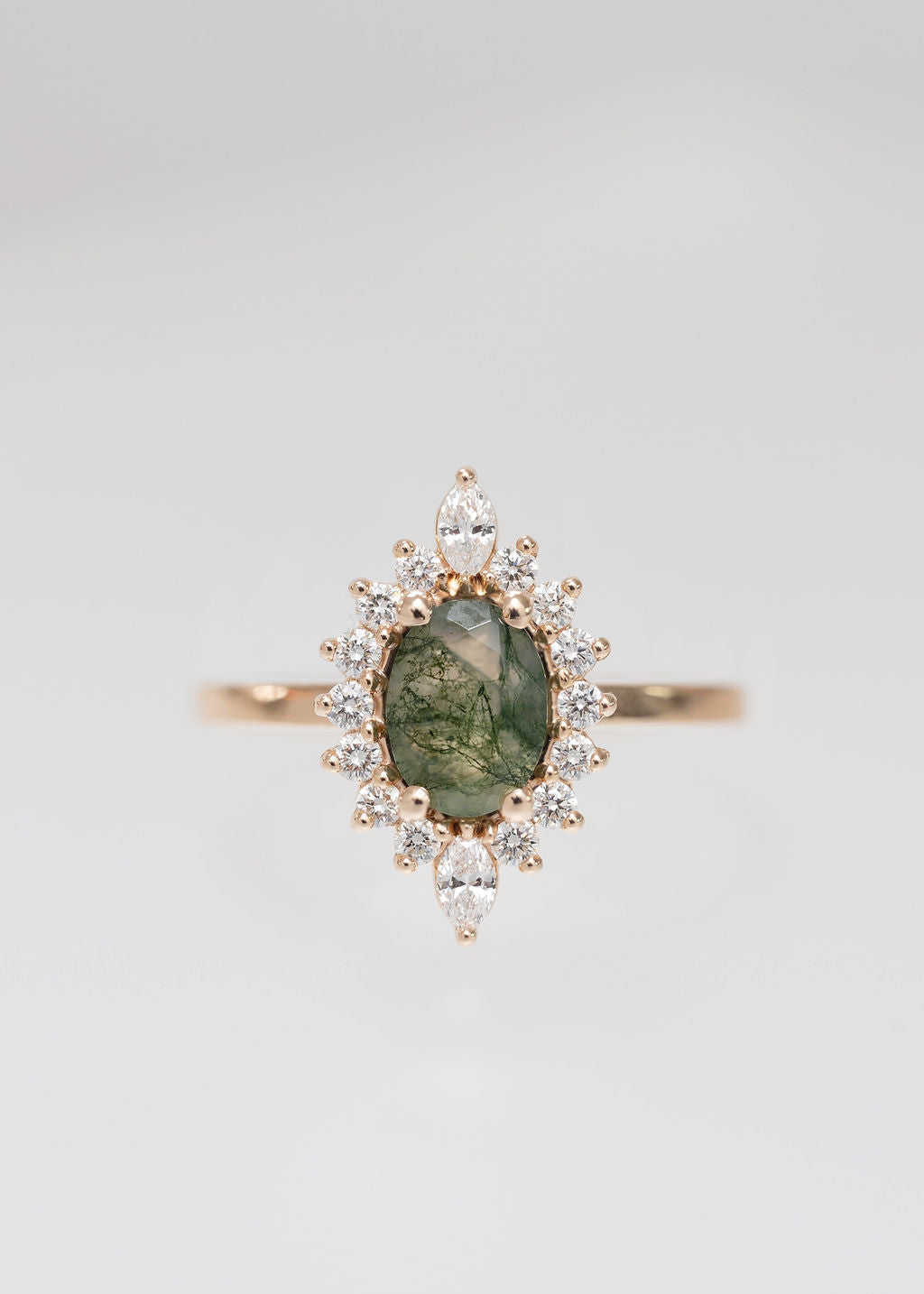 The Sienna | .73ct Oval Moss Agate | Rose Gold