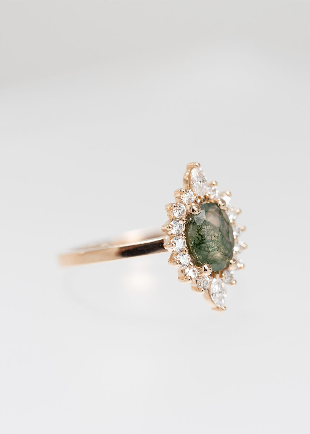 The Sienna | .73ct Oval Moss Agate | Rose Gold