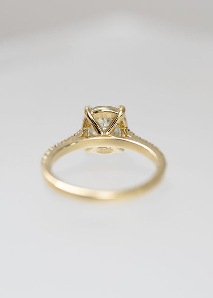 The Jett | 2.00ct Cushion Salt & Pepper | Yellow Gold