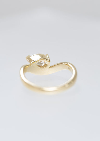 The West | 1.00ct Pear Shaped Natural Diamond | Yellow Gold