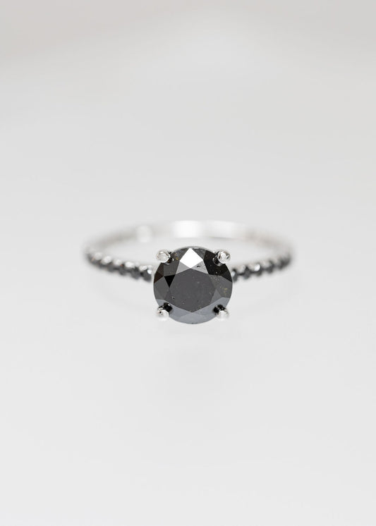 The Jett | 1.71ct Round Black Diamond | White Gold