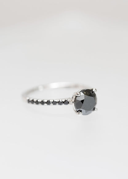 The Jett | 1.71ct Round Black Diamond | White Gold