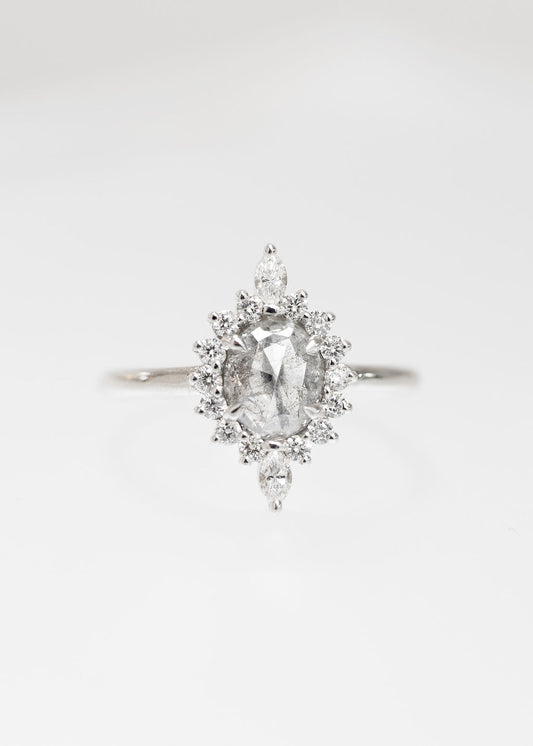 The Sienna | 1.02ct Oval Salt & Pepper Diamond | White Gold