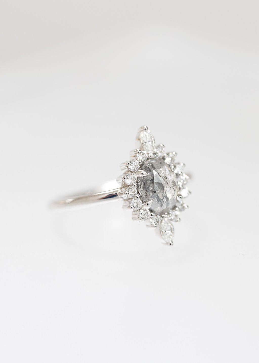 The Sienna | 1.02ct Oval Salt & Pepper Diamond | White Gold