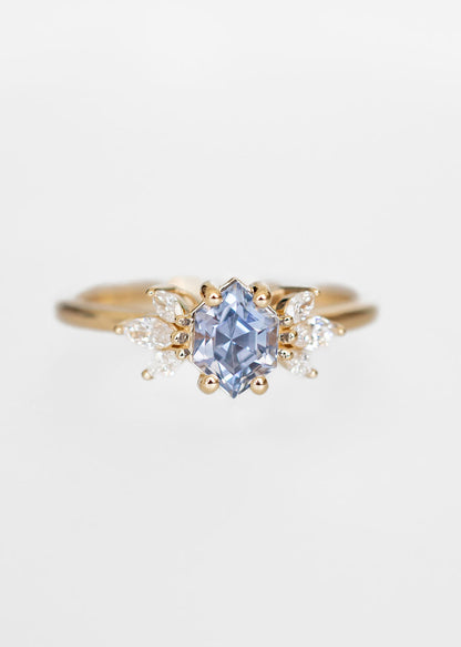 The Mini Luna | 1.12ct Hexagon Sapphire | Yellow Gold