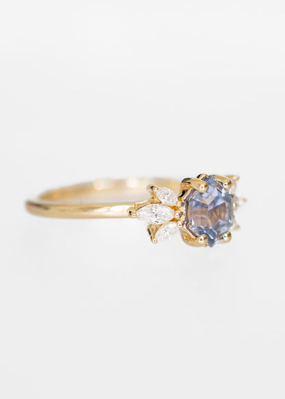 The Mini Luna | 1.12ct Hexagon Sapphire | Yellow Gold